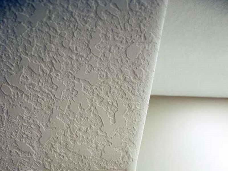 Knockdown ceiling texture blended on a Portland drywall repair